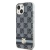DKNY DKHMP14SHCPTSK iPhone 14 / 15 / 136.1 czarny/black hardcase IML Checkered Mono Pattern & Printed Stripes MagSafe